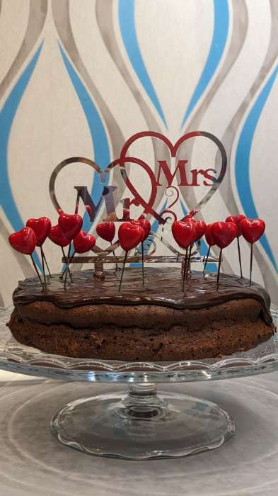 Фотография покупателя товара Топпер в торт Mr&Mrs, цвет серебряный