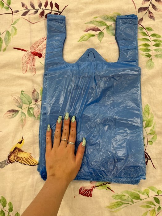 Фотография покупателя товара Пакет майка, полиэтиленовый, синий 24 х 42 см, 8 мкм - Фото 1