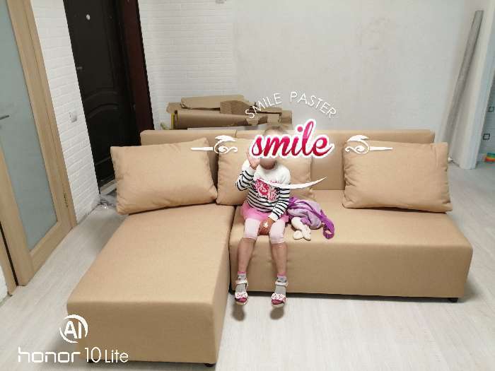 Фотография покупателя товара Угловой диван «Алиса», еврокнижка, рогожка savana/arben, цвет camel - Фото 9