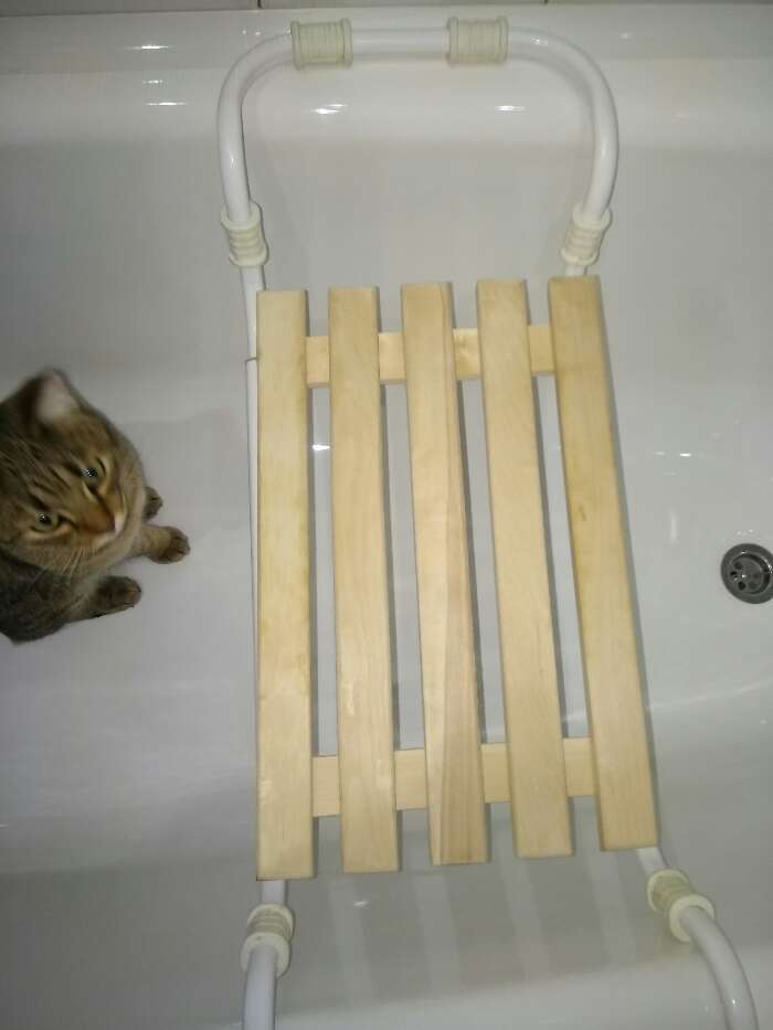 Фотография покупателя товара Сиденье для ванны раздвижное, деревянное - Фото 2