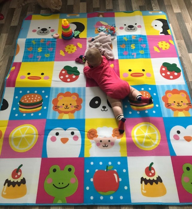 Фотография покупателя товара Игровой коврик для детей на фольгированной основе «Малыши зверята», размер 180х150x0,5 см, Крошка Я - Фото 9