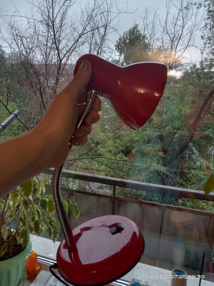 Фотография покупателя товара Настольная лампа 1x60W E27 красная 14x14x33см - Фото 3