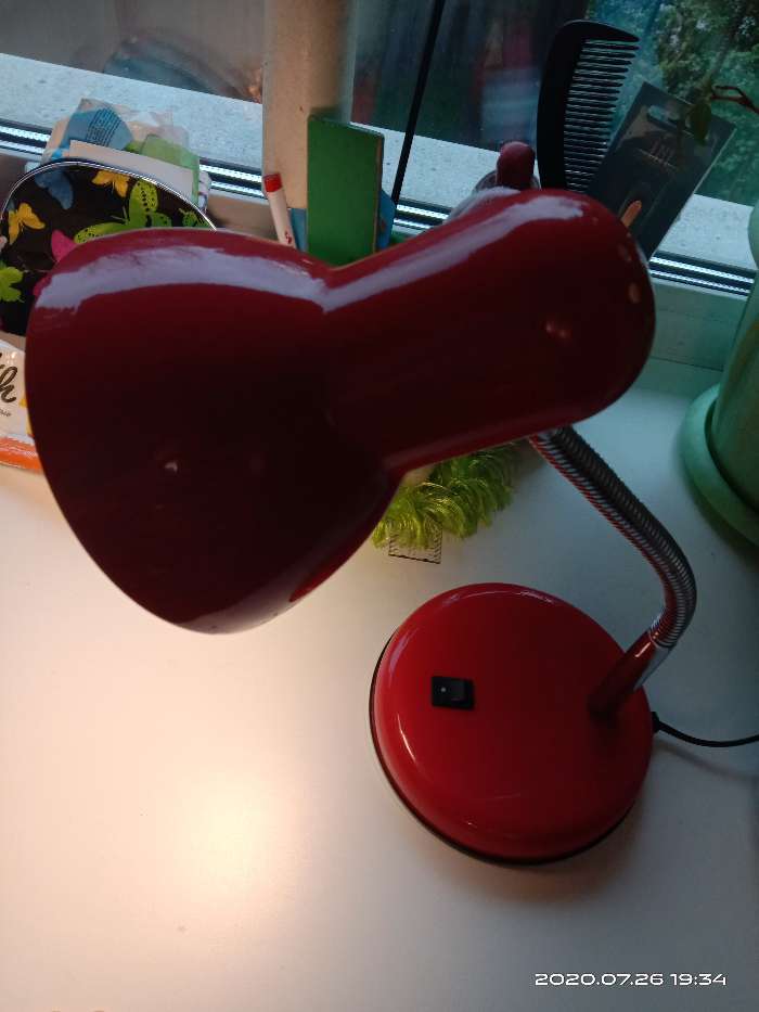 Фотография покупателя товара Настольная лампа 1x60W E27 красная 14x14x33см
