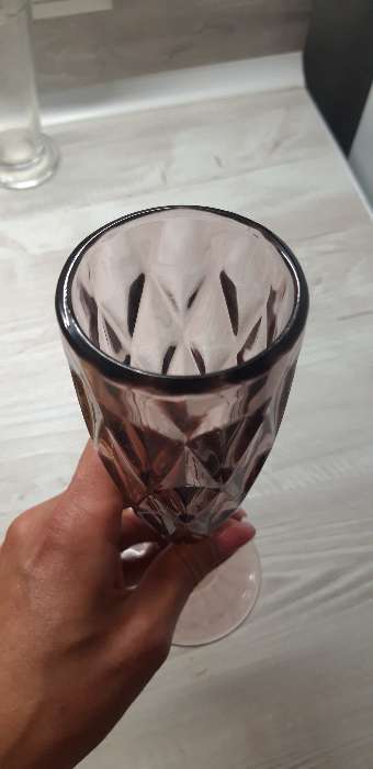 Фотография покупателя товара Бокал стеклянный для шампанского Magistro «Круиз», 160 мл, 7×20 см, цвет розовый