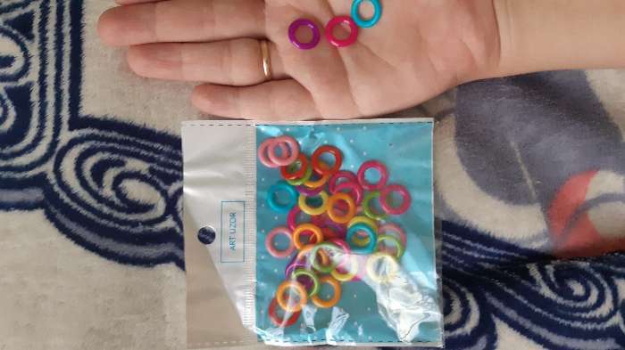 Фотография покупателя товара Бусины для творчества пластик "Колечки" цветные набор 50 шт 1,3 см - Фото 11