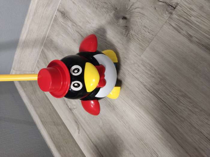 Фотография покупателя товара Каталка на палочке «Пингвин», цвета МИКС