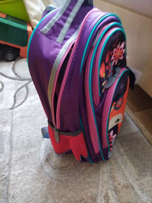 Фотография покупателя товара Рюкзак школьный с эргономичной спинкой, Calligrata, 36 х 23 х 13, «Лисичка», голубой/розовый