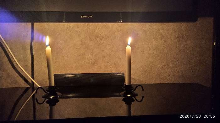 Фотография покупателя товара Подсвечник "Ретро" металл на 1 свечу, 10х4 см, чёрный муар - Фото 3
