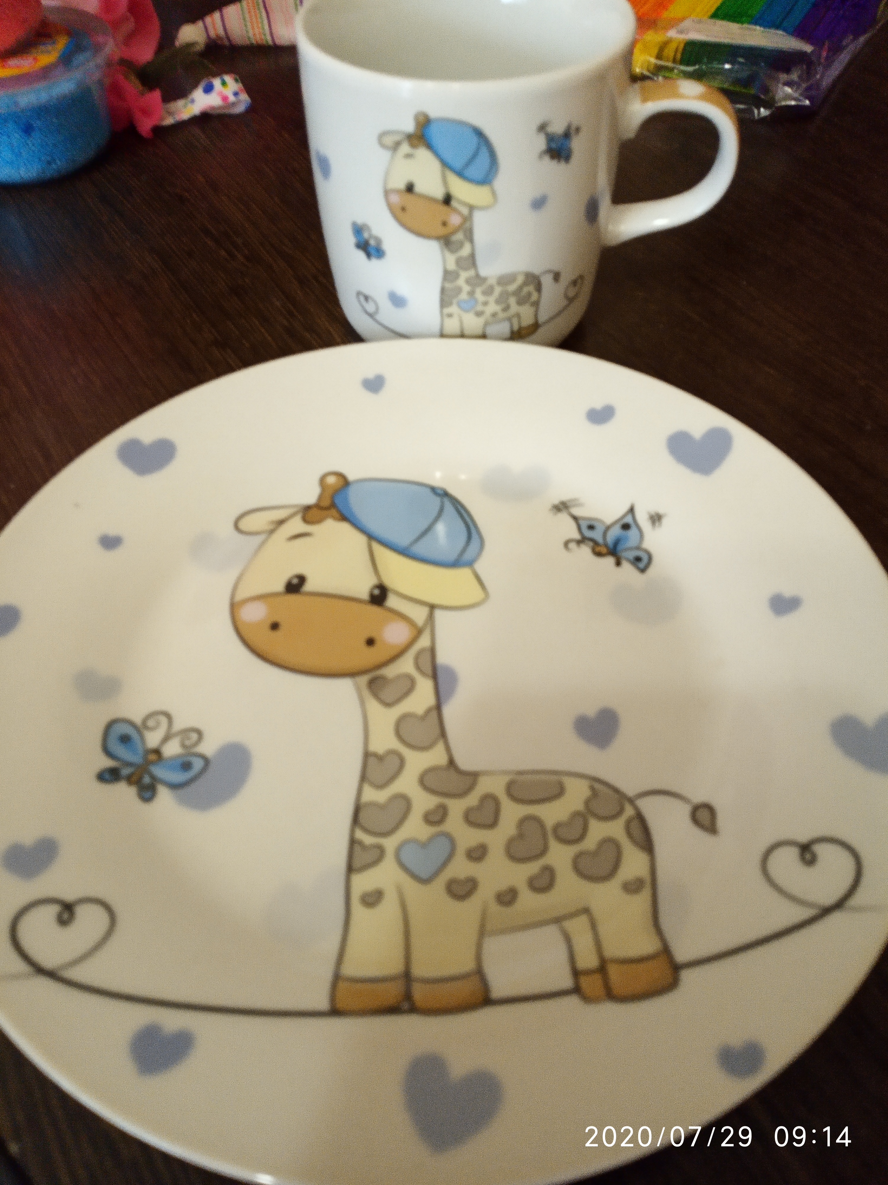 Фотография покупателя товара Набор детской посуды из керамики Доляна «Жирафик», 3 предмета: кружка 230 мл, миска 400 мл, тарелка d=18 см - Фото 10