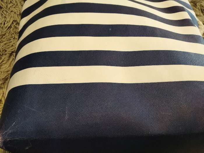 Фотография покупателя товара Сумка женская пляжная на молнии, цвет синий/белый - Фото 5