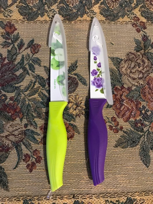 Фотография покупателя товара Нож кухонный с антиналипающим покрытием «Норберт», лезвие 12 см, цвет МИКС - Фото 1