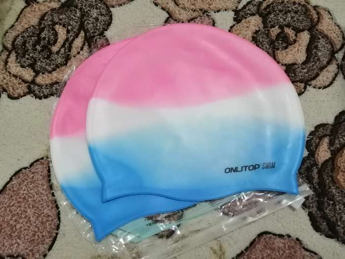Фотография покупателя товара Шапочка для плавания взрослая ONLYTOP Swim, силиконовая, обхват 54-60 см, цвета МИКС - Фото 1