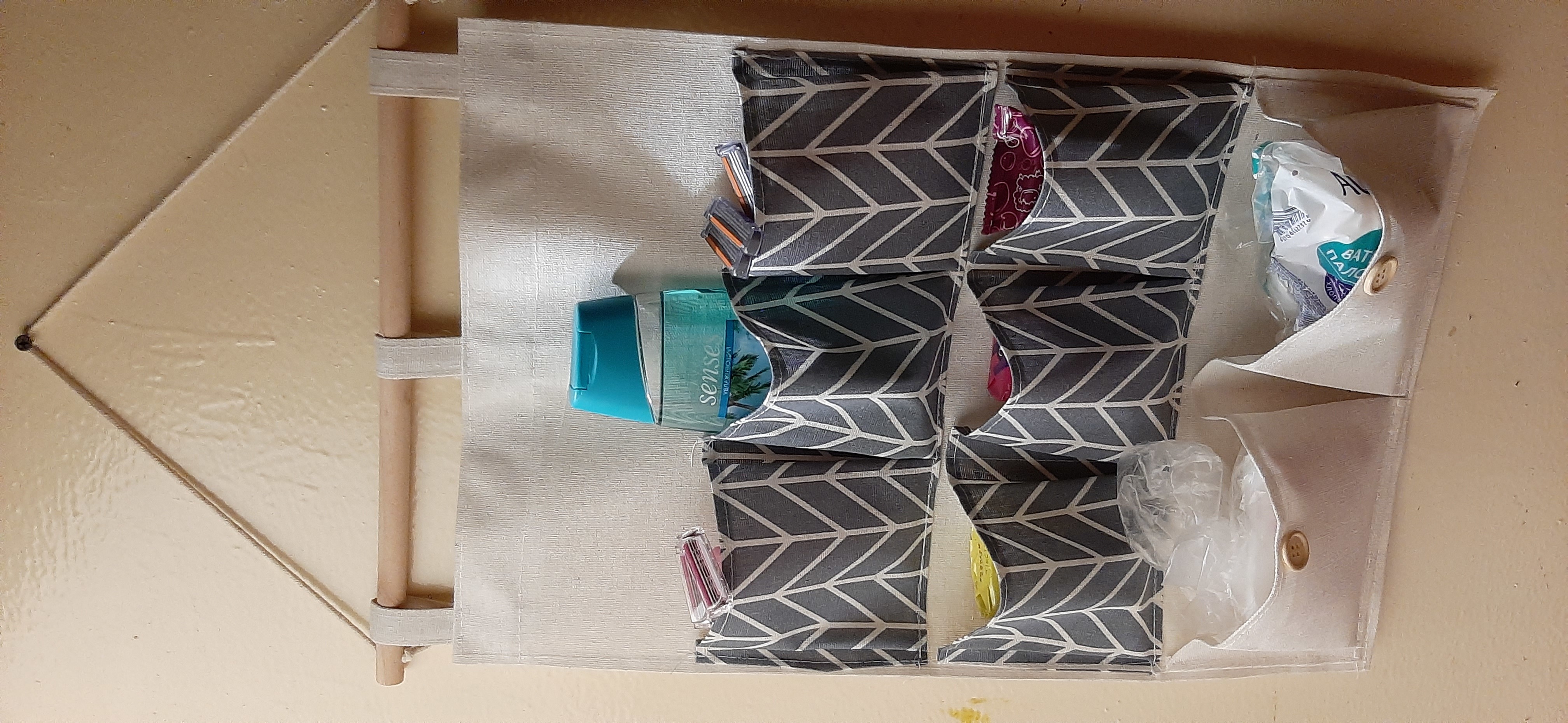 Фотография покупателя товара Корзина бельевая текстильная Доляна «Зигзаг», 35×35×45 см, цвет серый - Фото 2