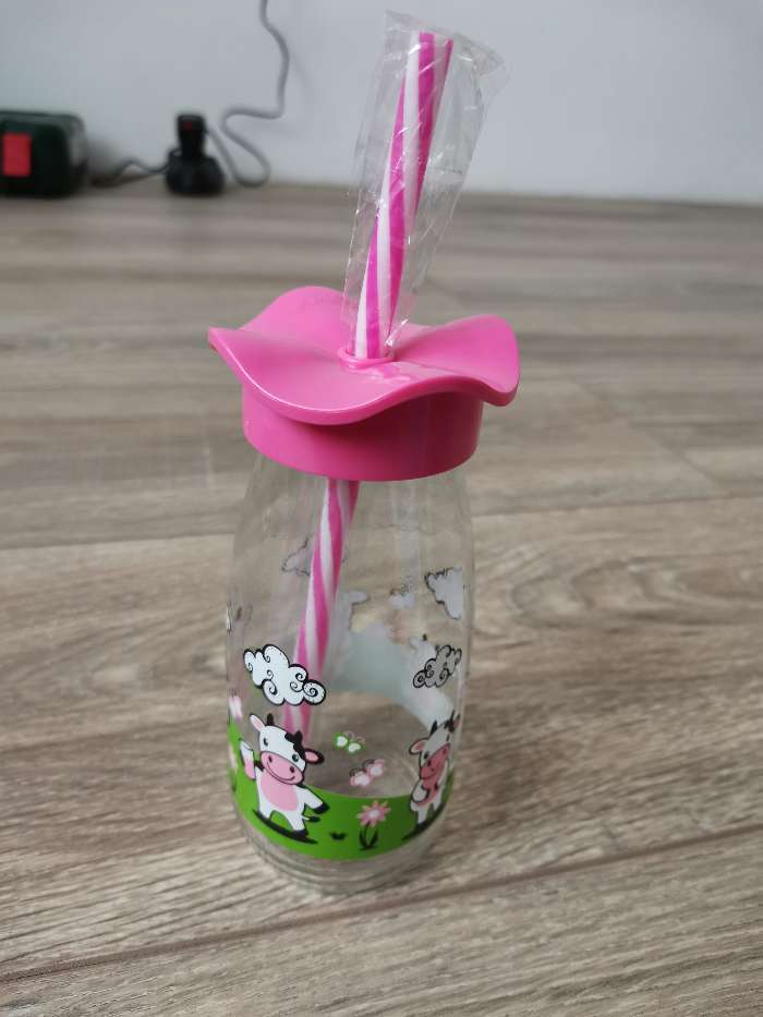 Фотография покупателя товара Бутылка 250 мл "Молочный путь", с трубочкой, рисунок и цвета МИКС - Фото 1