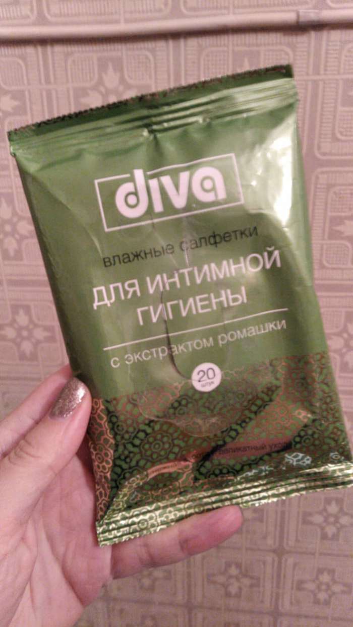 Фотография покупателя товара Влажные салфетки Diva intimate Ромашка, для интимной гигиены, 20 шт.