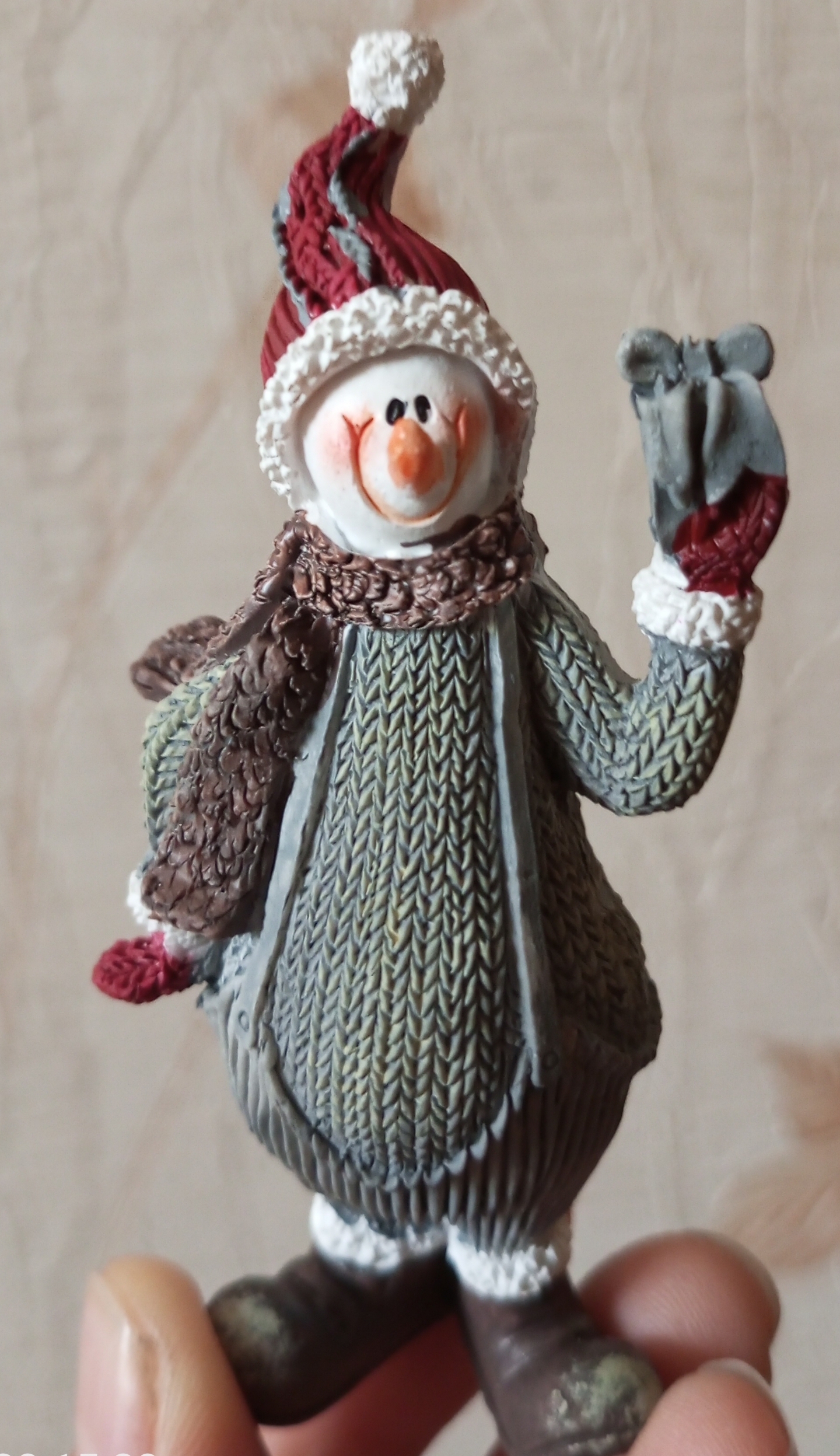 Фотография покупателя товара Сувенир полистоун "Снеговик в вязанном наряде и шапке-колпаке" МИКС 9,3х4,3х2,5 см - Фото 5