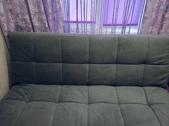 Фотография покупателя товара Прямой диван «Осло», механизм книжка, велюр, цвет серый - Фото 1
