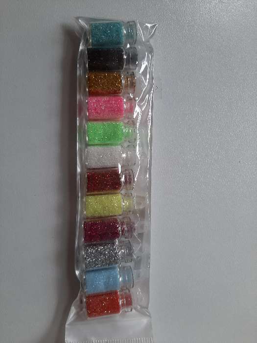 Фотография покупателя товара Блёстки для декора «Мерцание», набор 12 бутылочек, мелкие, разноцветные