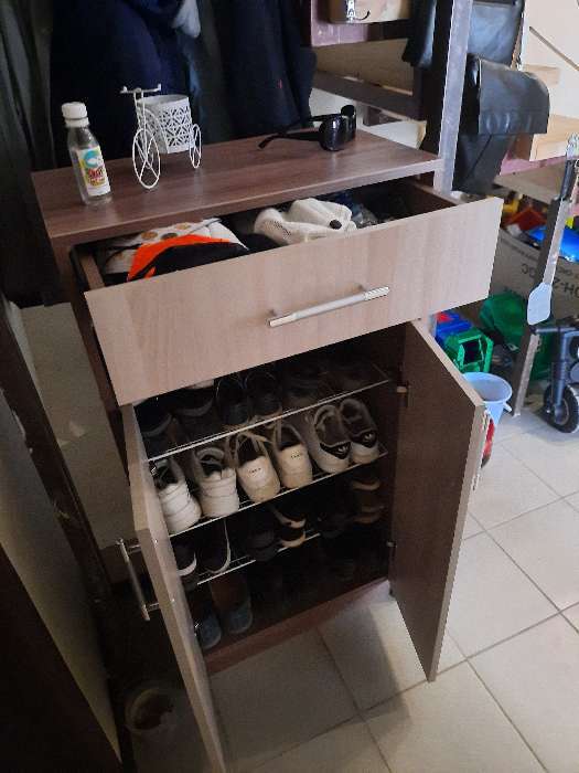 Фотография покупателя товара Тумба под обувь+решетки, 600х345х1175, Вишня - Фото 6
