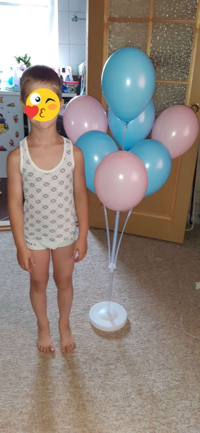 Фотография покупателя товара Стойка для воздушных шаров с подставкой под воду/песок на 7 шаров, высота 130 см