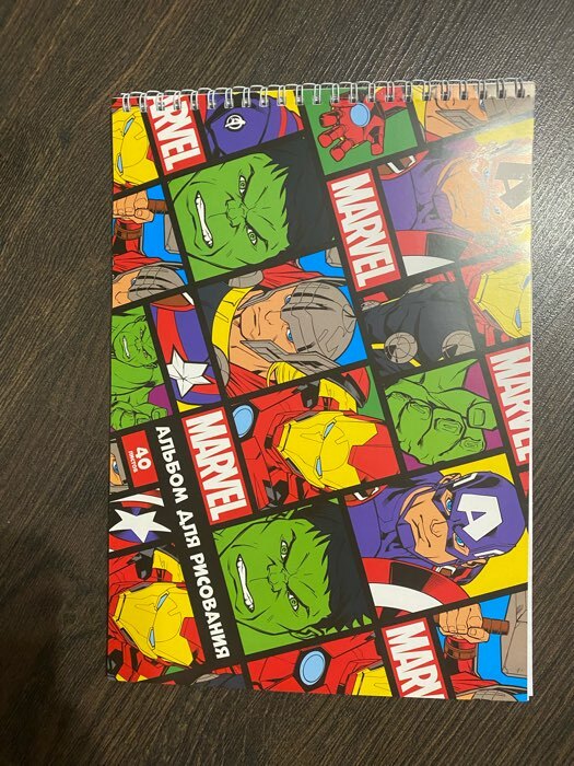 Фотография покупателя товара Альбом для рисования А4, 40 листов 100 г/м², на пружине, «Мстители» - Фото 1