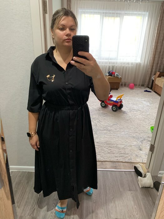 Фотография покупателя товара Платье женское MINAKU: Enjoy цвет черный, р-р 52 - Фото 2