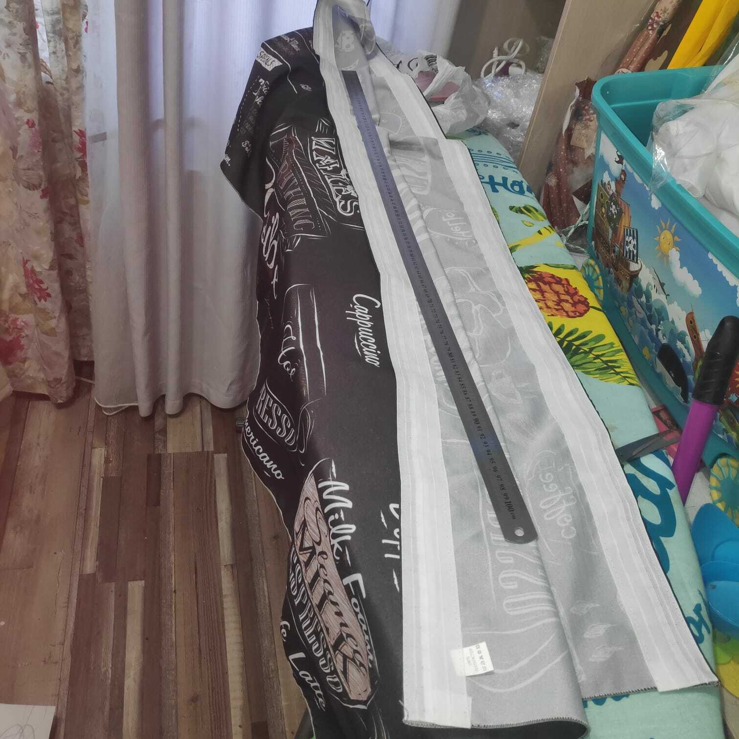 Фотография покупателя товара Комплект штор для кухни «Наоми» тюль (294х160 см), ламбрекен (290х40 см), подхваты - Фото 5