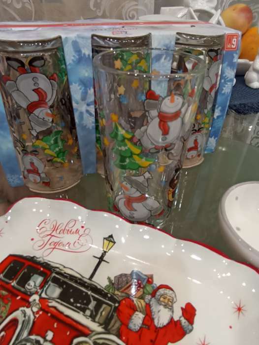 Фотография покупателя товара Блюдо сервировочное Доляна «Рождественский снеговик», 23×20×2,2 см, цвет белый - Фото 10