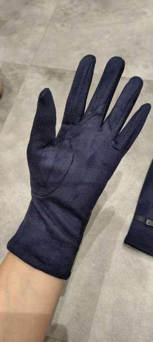 Фотография покупателя товара Перчатки женские, безразмерные, без утеплителя, цвет синий - Фото 3