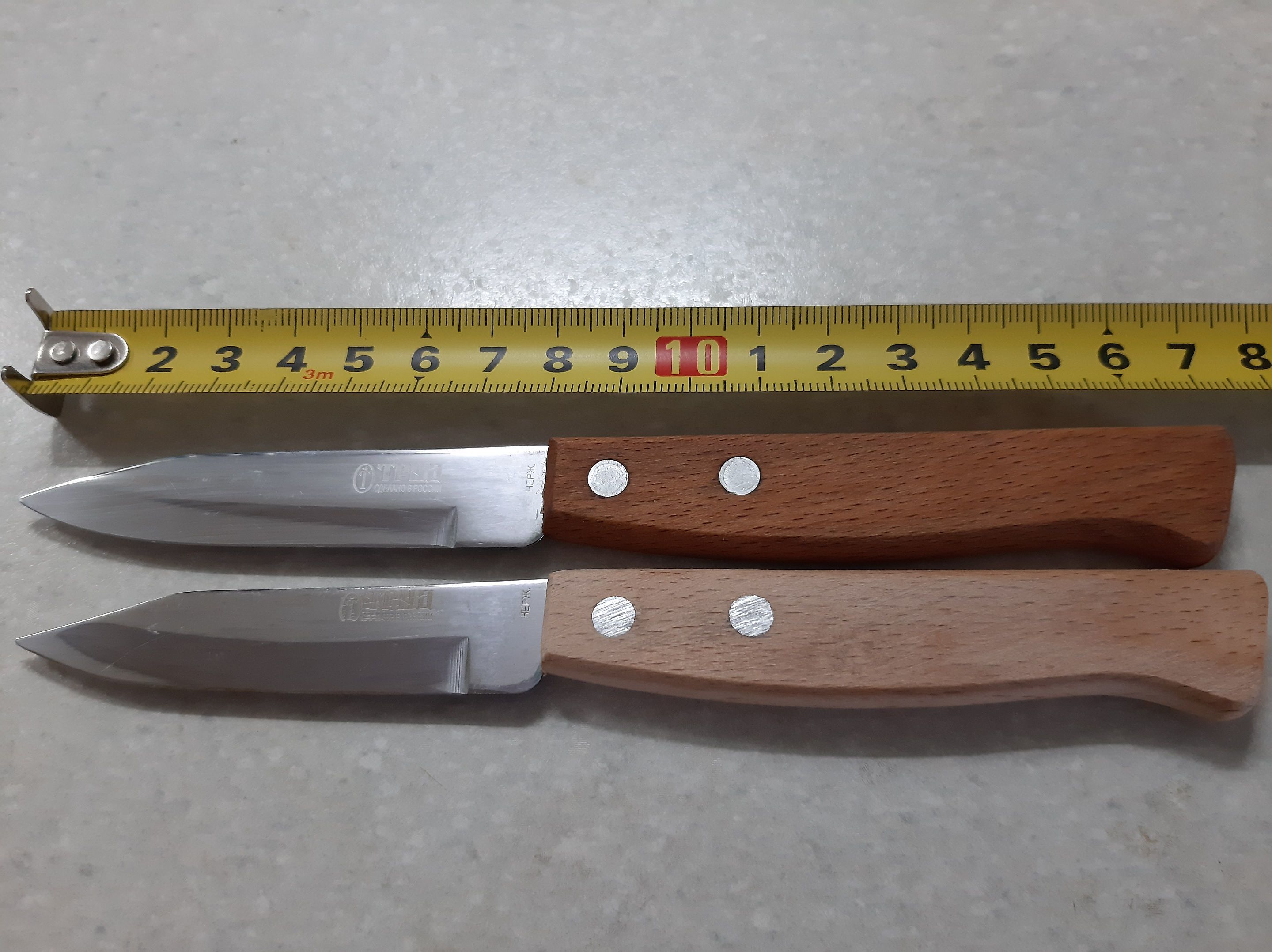 Фотография покупателя товара Нож кухонный «Ретро», для овощей, лезвие 8 см, с деревянной ручкой, цвет МИКС - Фото 3