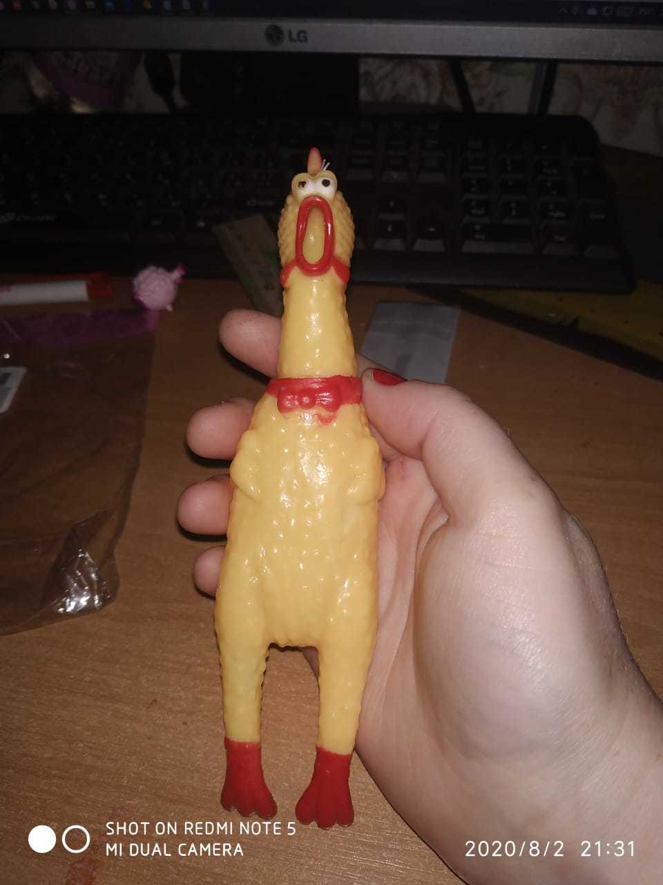 Фотография покупателя товара Игрушка пищащая "Задумчивая курица" малая, 16,5 см, жёлтая - Фото 15