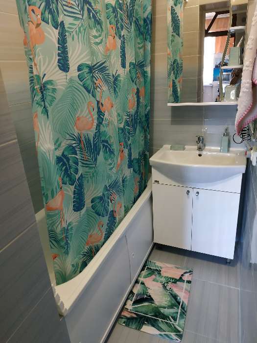 Фотография покупателя товара Штора для ванны Доляна «Фламинго», 180×180 см, EVA