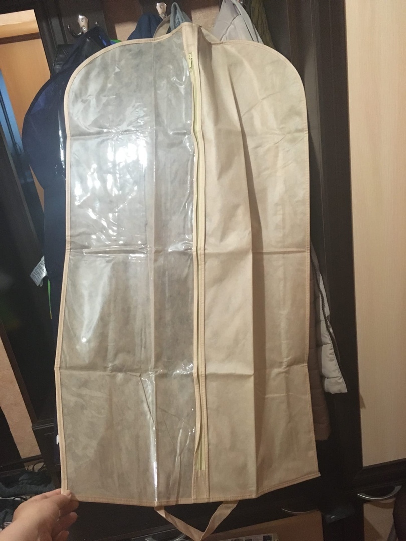 Фотография покупателя товара Чехол для одежды, 60×100 см, спанбонд, цвет бежевый - Фото 1