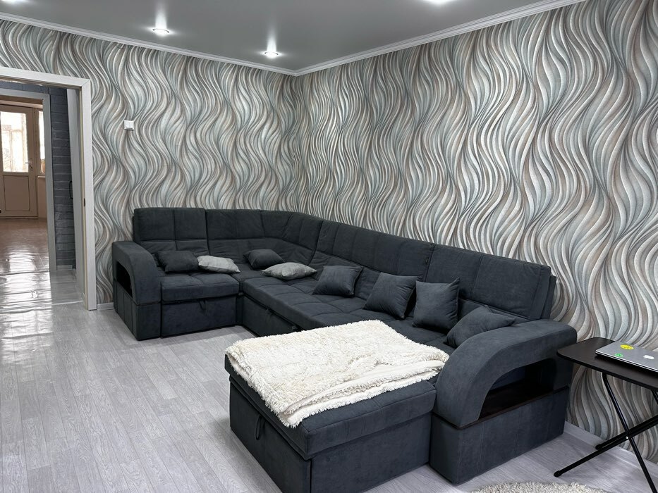 Фотография покупателя товара П-образный диван «Майами 4», механизм венеция, универсальный, велюр, селфи 07/подушки 07 - Фото 5