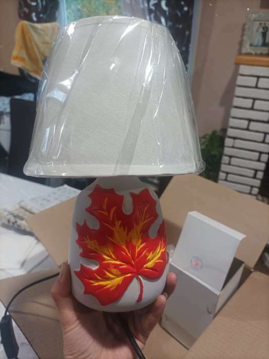 Фотография покупателя товара Настольная лампа 16536/1RD E14 40Вт бело-красный 17,5х17,5х26,5 см RISALUX - Фото 2