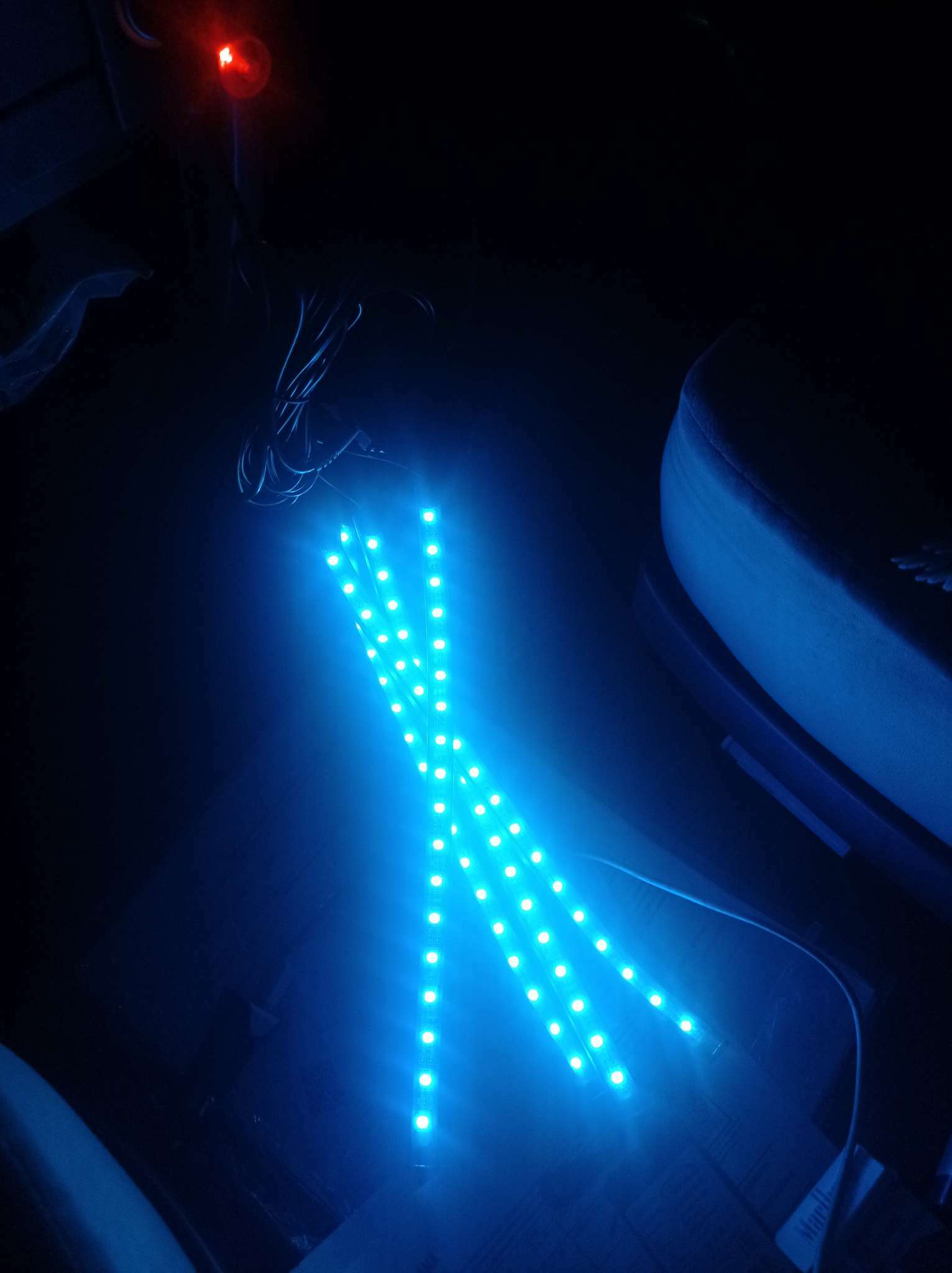 Фотография покупателя товара Подсветка салона 18 LED-5050, 32 см, пульт, светомузыка, мультисвет RGB, 4 шт
