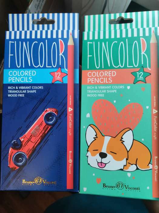 Фотография покупателя товара Карандаши 12 цветов FunColor, пластиковые, трёхгранные, МИКС