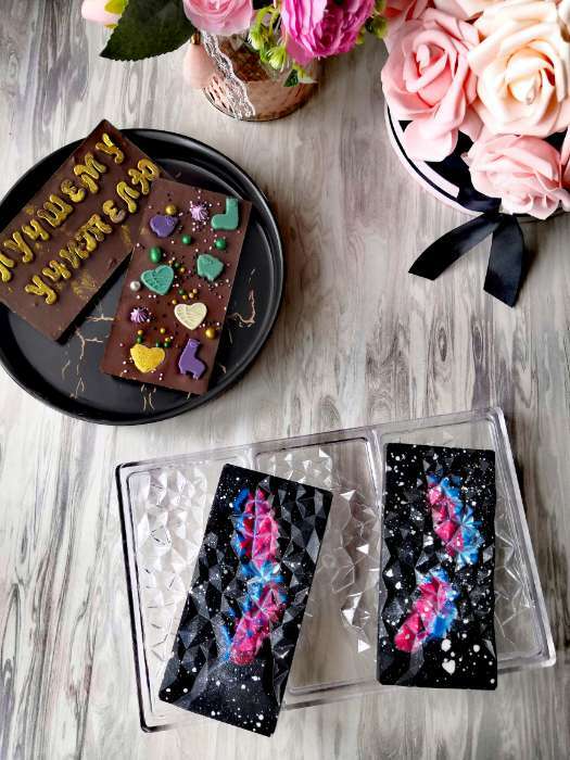 Фотография покупателя товара Форма для шоколада и конфет KONFINETTA «Иней», 3 ячейки, 27,5×17,5×2,5 см, ячейка 15,3×7,5×0,8 см