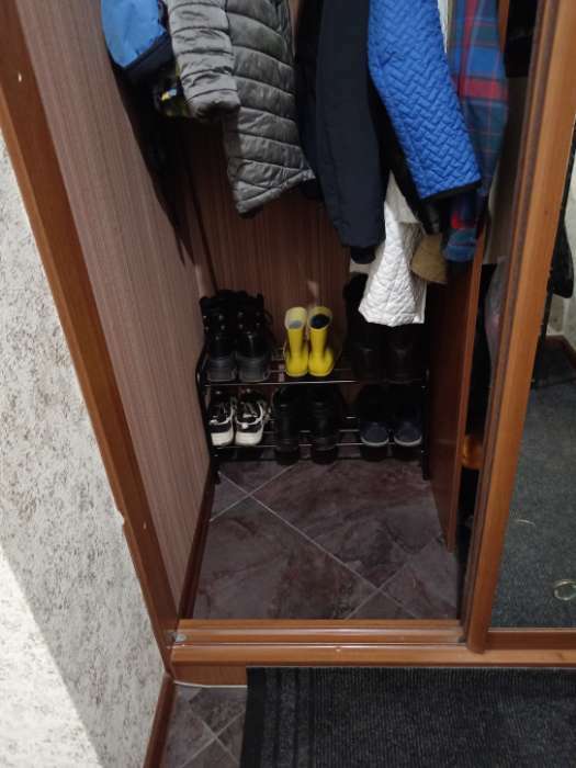Фотография покупателя товара Подставка для обуви, 2 яруса, 65×30×45 см, цвет чёрный
