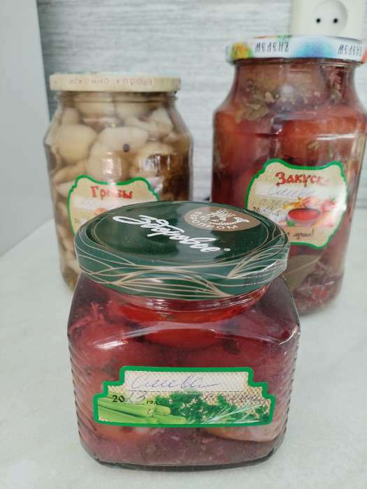 Фотография покупателя товара Набор цветных этикеток для домашних заготовок из овощей, грибов и зелени 6.4×5.2 см