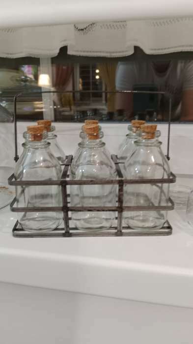 Фотография покупателя товара Набор бутылей стеклянных для специй на подставке «Парфе», 170 мл, 18,5×12,5×12 см, 6 шт - Фото 1