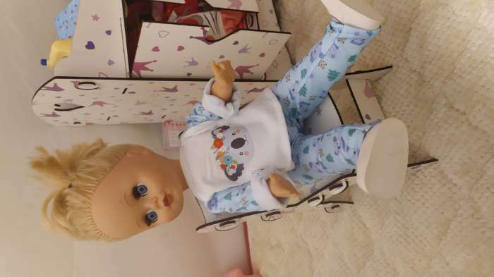 Фотография покупателя товара Пижама для кукол 40-44 см, 2 вещи, текстиль, на липучках - Фото 2