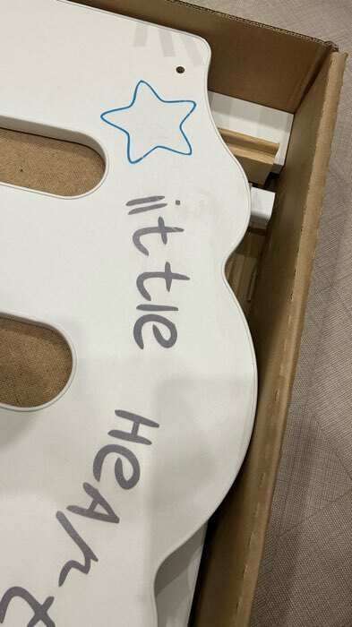 Фотография покупателя товара Кровать детская Little Heart маятник с ящиком  (белый) (1200х600) - Фото 1