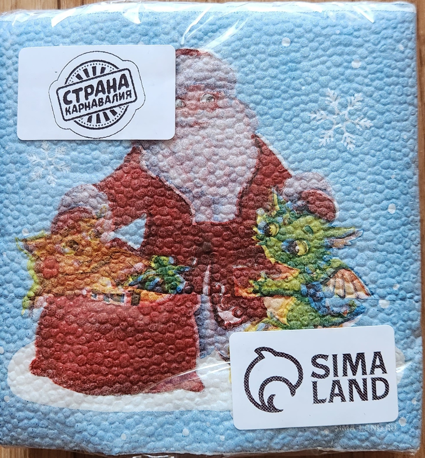 Фотография покупателя товара Салфетки бумажные однослойные «С Новым годом. Дедушка Мороз», 24 × 24 см, в наборе 20 шт.