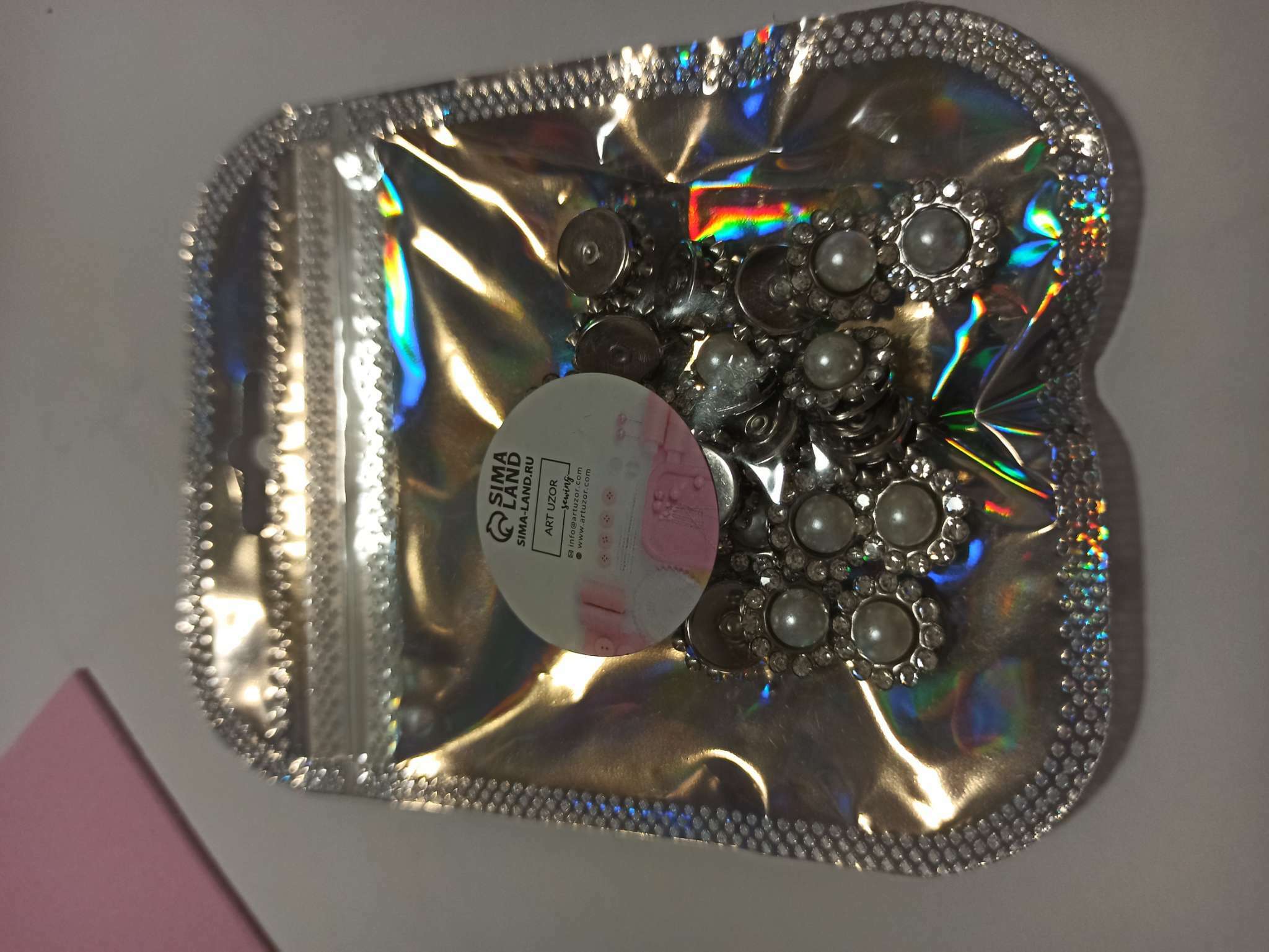 Фотография покупателя товара Набор кабошонов с жемчугом, пришивные, d = 11,7 мм, 20 шт, цвет серебряный - Фото 3