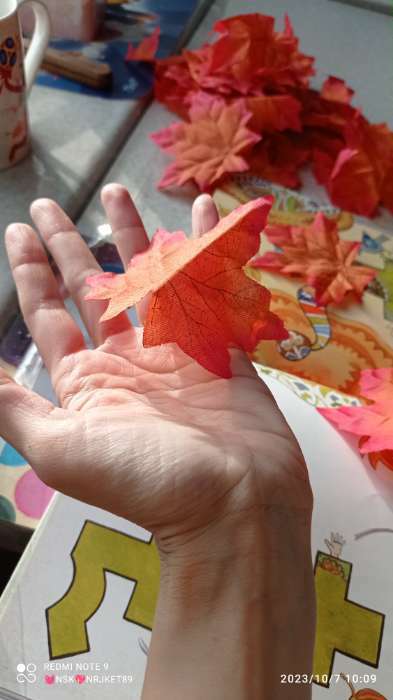 Фотография покупателя товара Декор «Осенний лист», набор 50 шт, оранжевый цвет - Фото 5