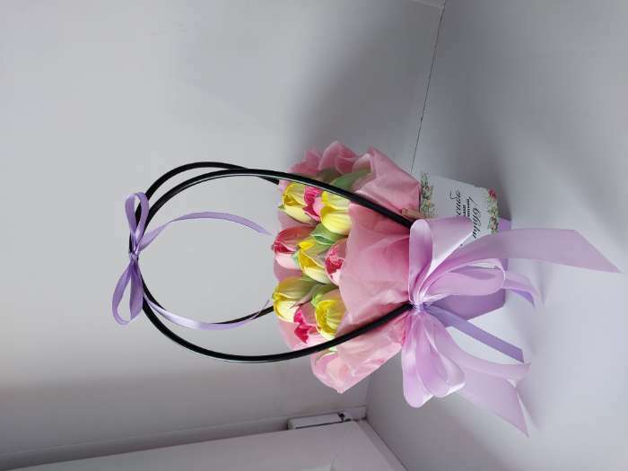 Фотография покупателя товара Сумка для цветов «Красная», влагостойкая, 12×12 - 8×8 - 12.5 см - Фото 8