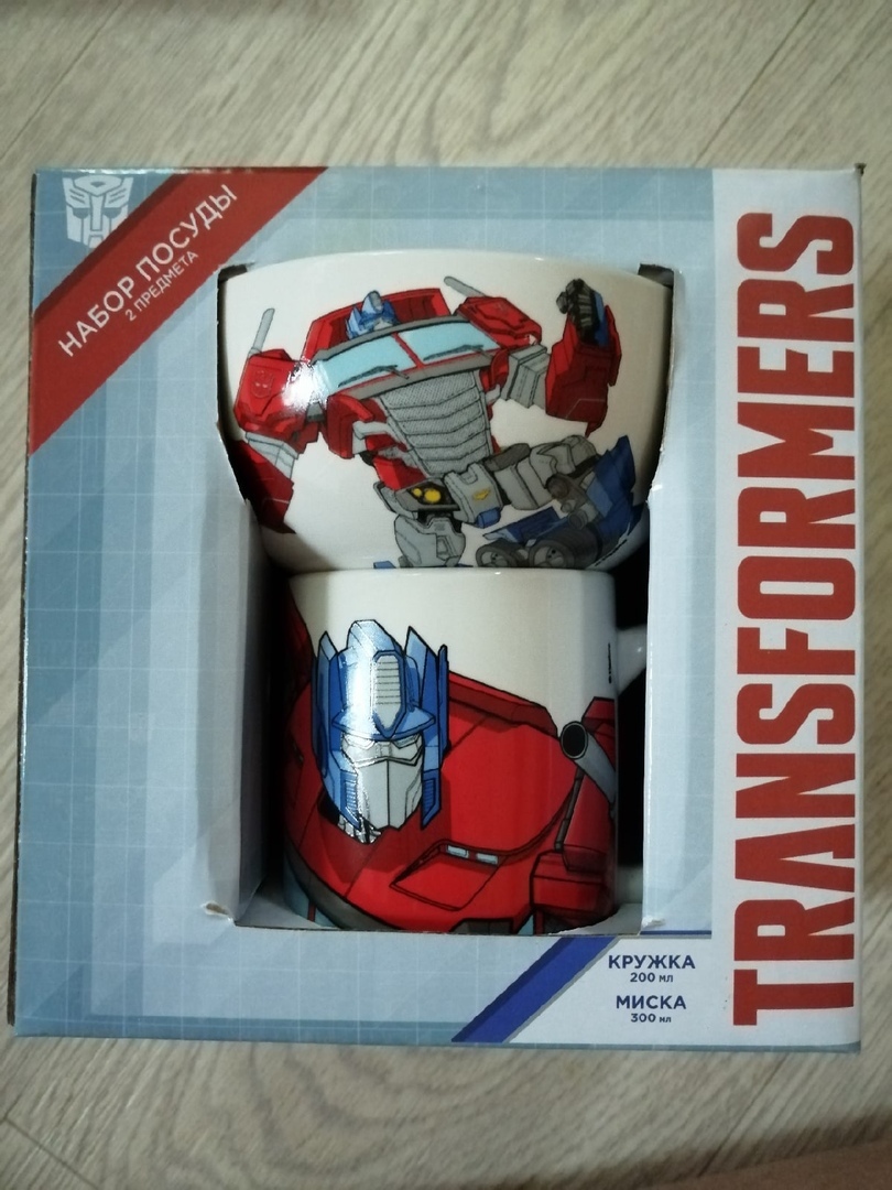 Фотография покупателя товара Набор посуды детский Hasbro Transformers «Оптимус Прайм», 2 предмета: кружка 200 мл, миска 300 мл