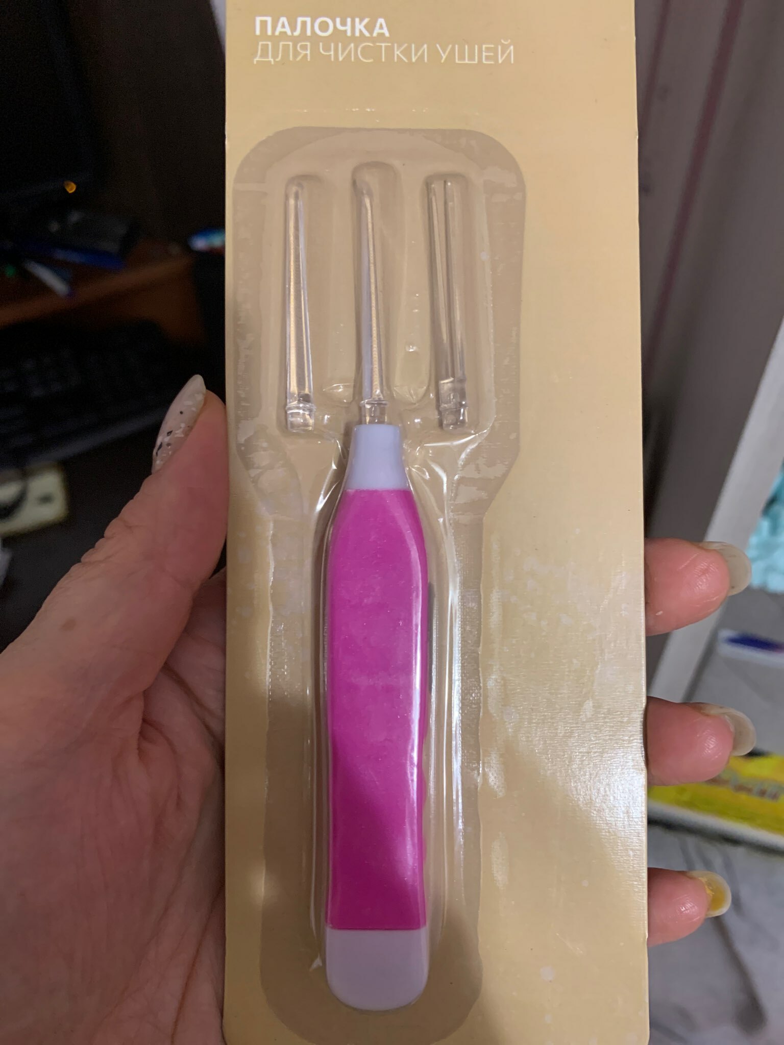 Фотография покупателя товара Палочка для чистки ушей Luazon LES-03, LED-подсветка, 3 насадки, от батареек - Фото 8