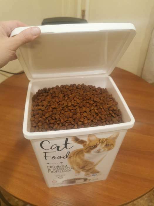 Фотография покупателя товара Контейнер для корма животных "Кошки" ,   23,2 х 20 х 27,6    8,5 л - Фото 1